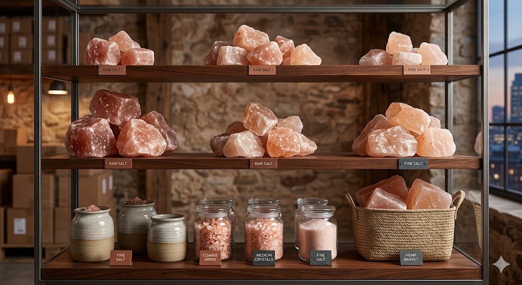 Natural Himalayan Salt Crystals Distribution Showcase